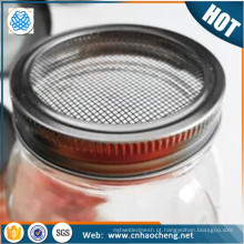 Sprouting metal lid screen 86mm sprouting stainless steel mesh lid screen for mason jar